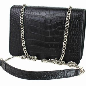 Julia Black  Italian Leather Flap Shoulder Bag